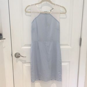 Small, Blue & White Sleeveless Party|Bridal Dress